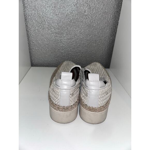 Franco Sarto Homer 2 White Leather Woven Platform Espadrille Sneakers / Loafers - Picture 11 of 12